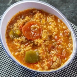 Thumbnail of low calorie stuffed pepper soup.