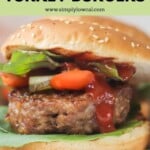 Pinterest pin of low calorie turkey burgers.