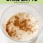 Pinterest pin of low calorie chai latte.