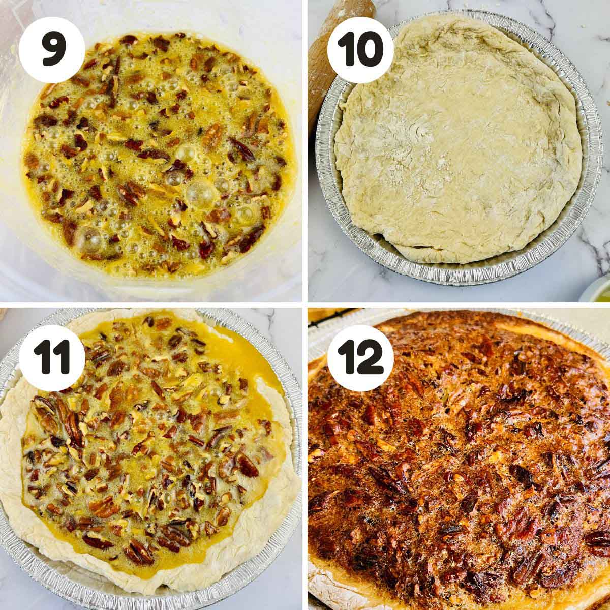 Steps to bake the pie.
