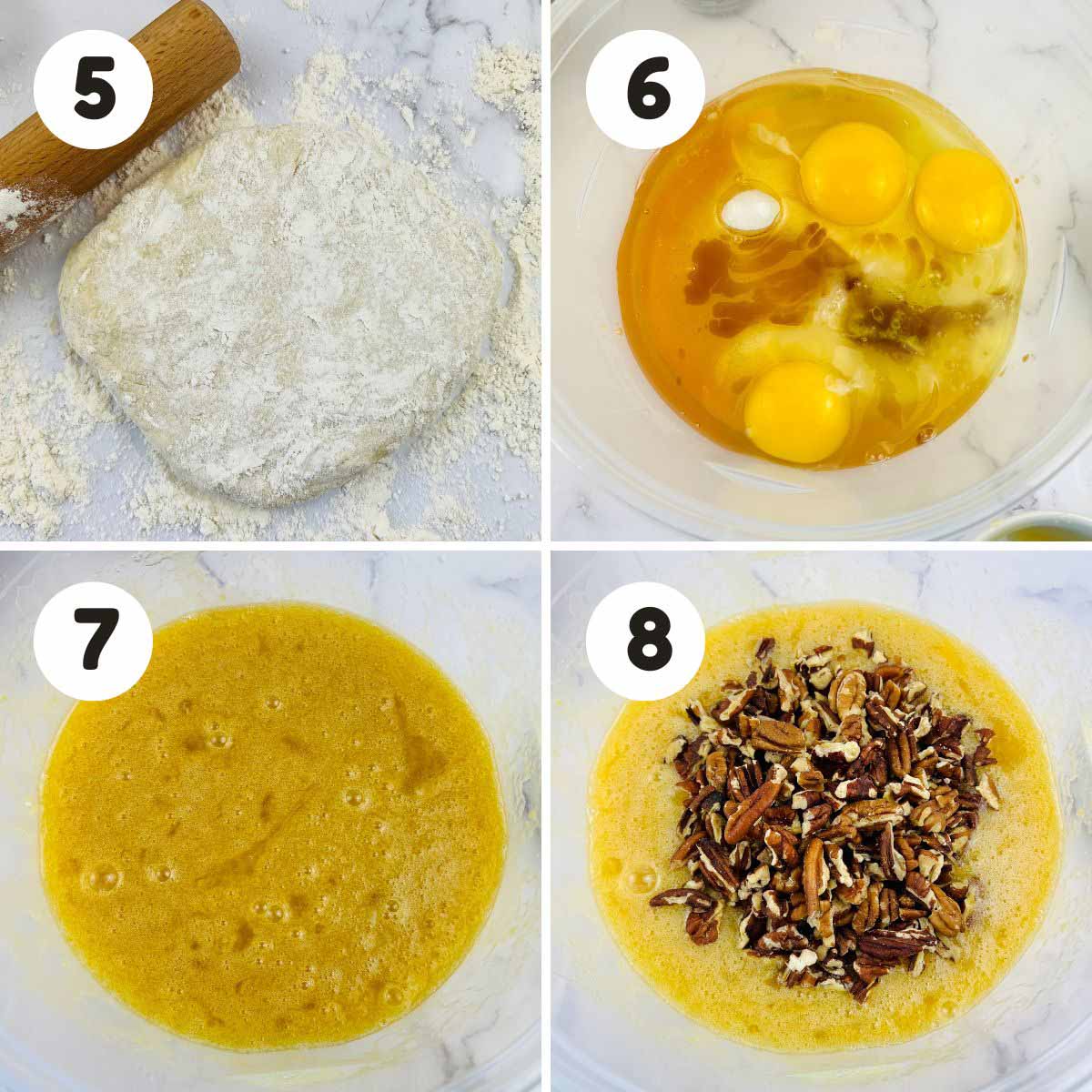 Steps to make the pie filling.