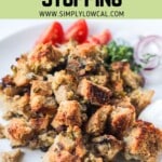 Pinterest pin of low calorie stuffing.