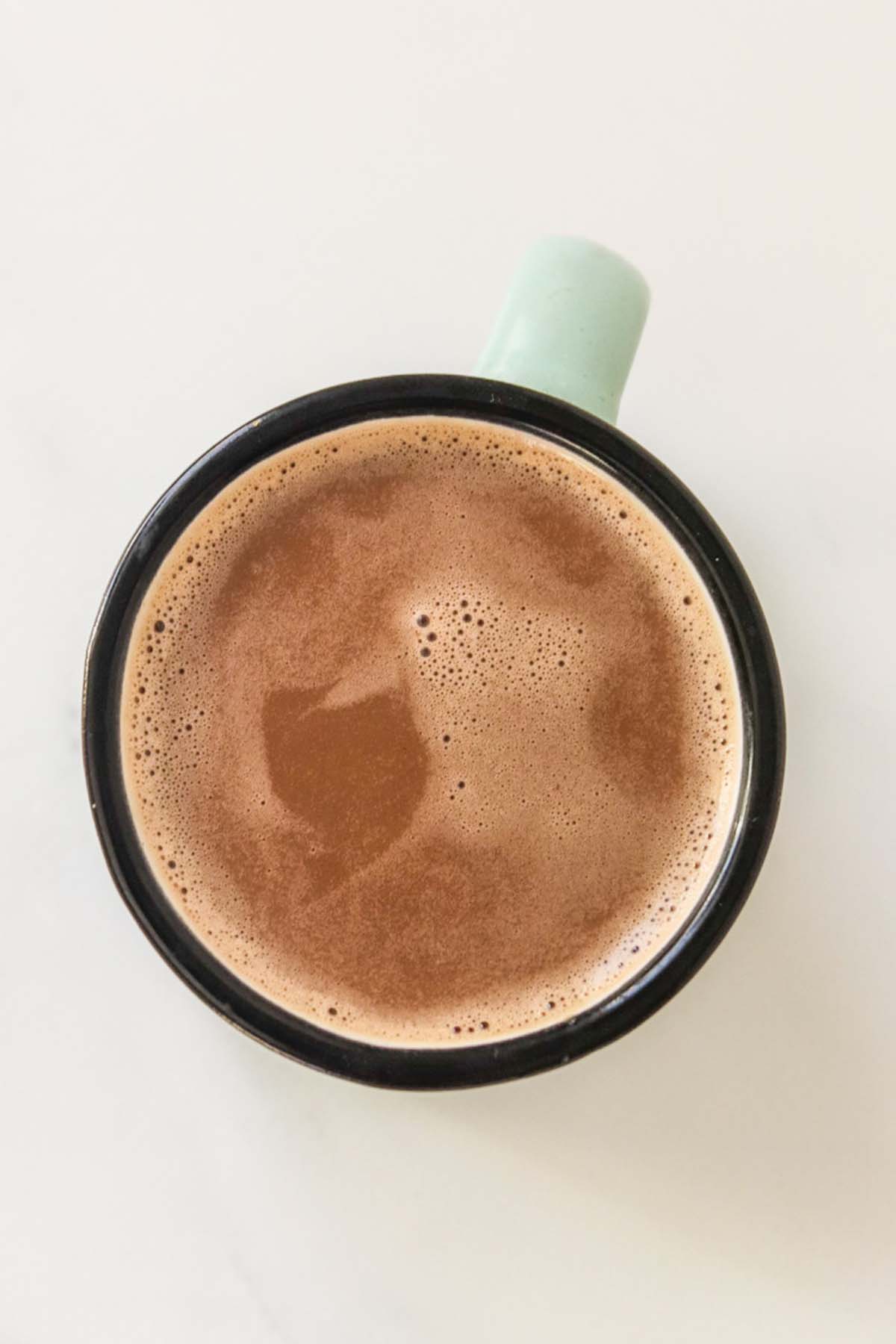 Chocolate milk in a mug.