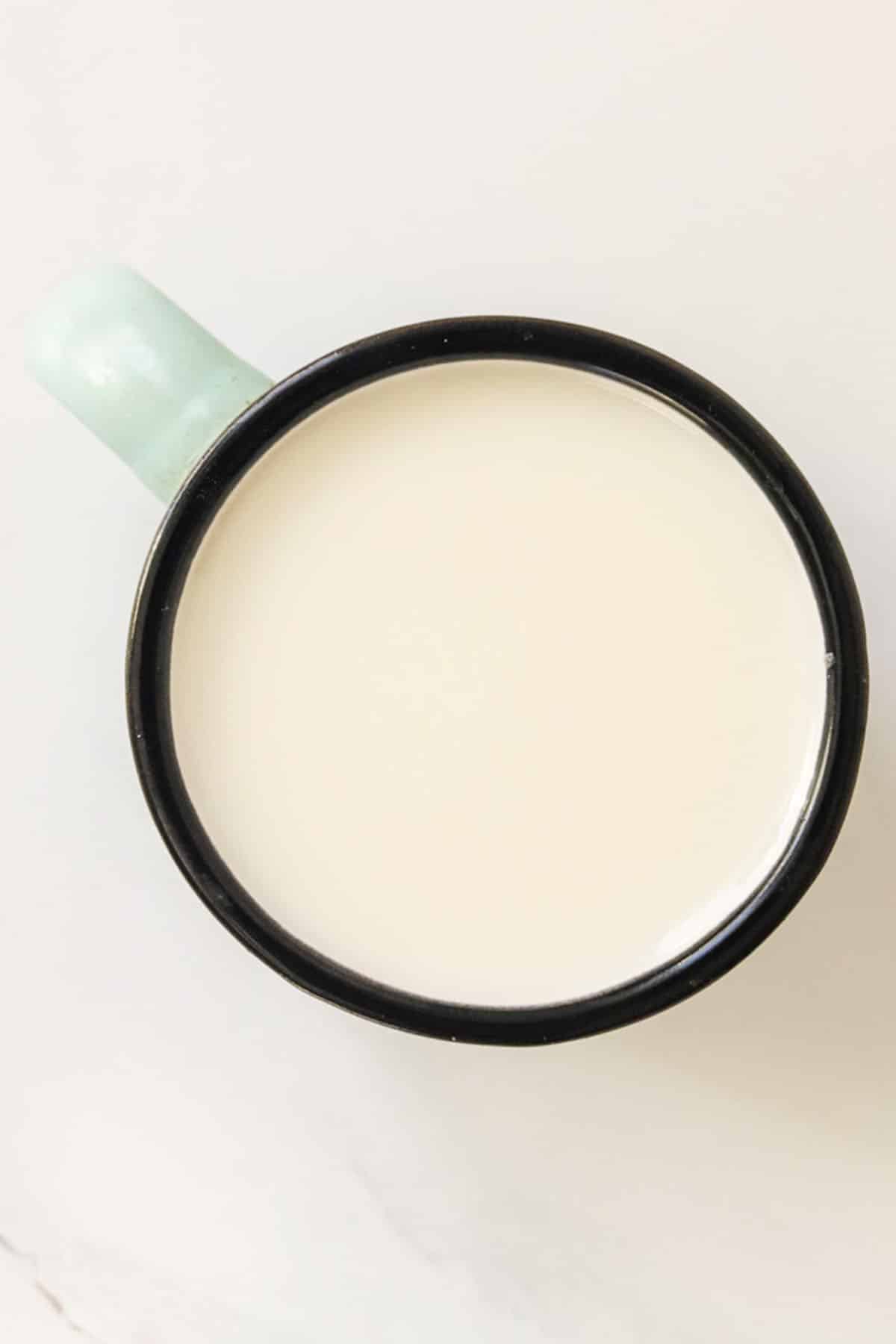 Milk in a mug.