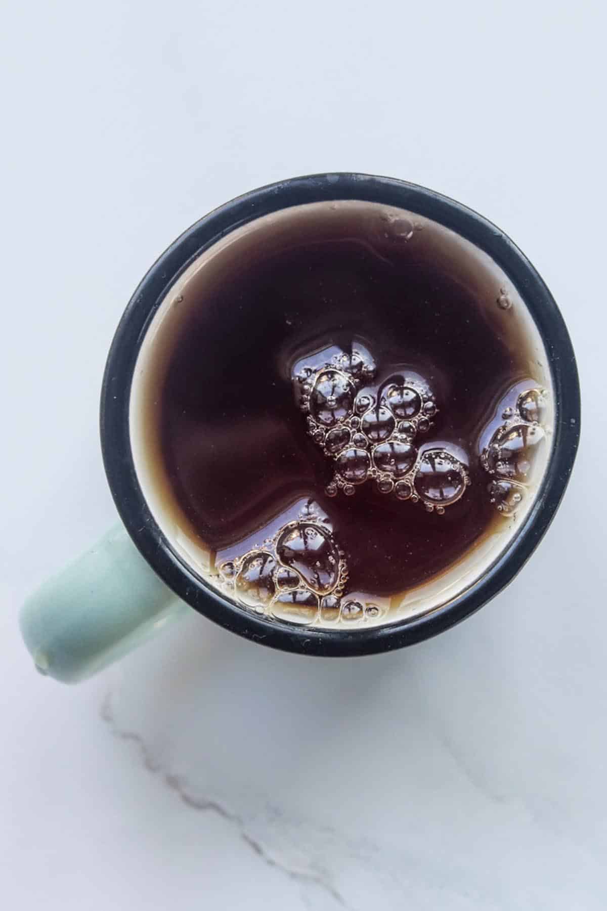 Black tea in a mug.