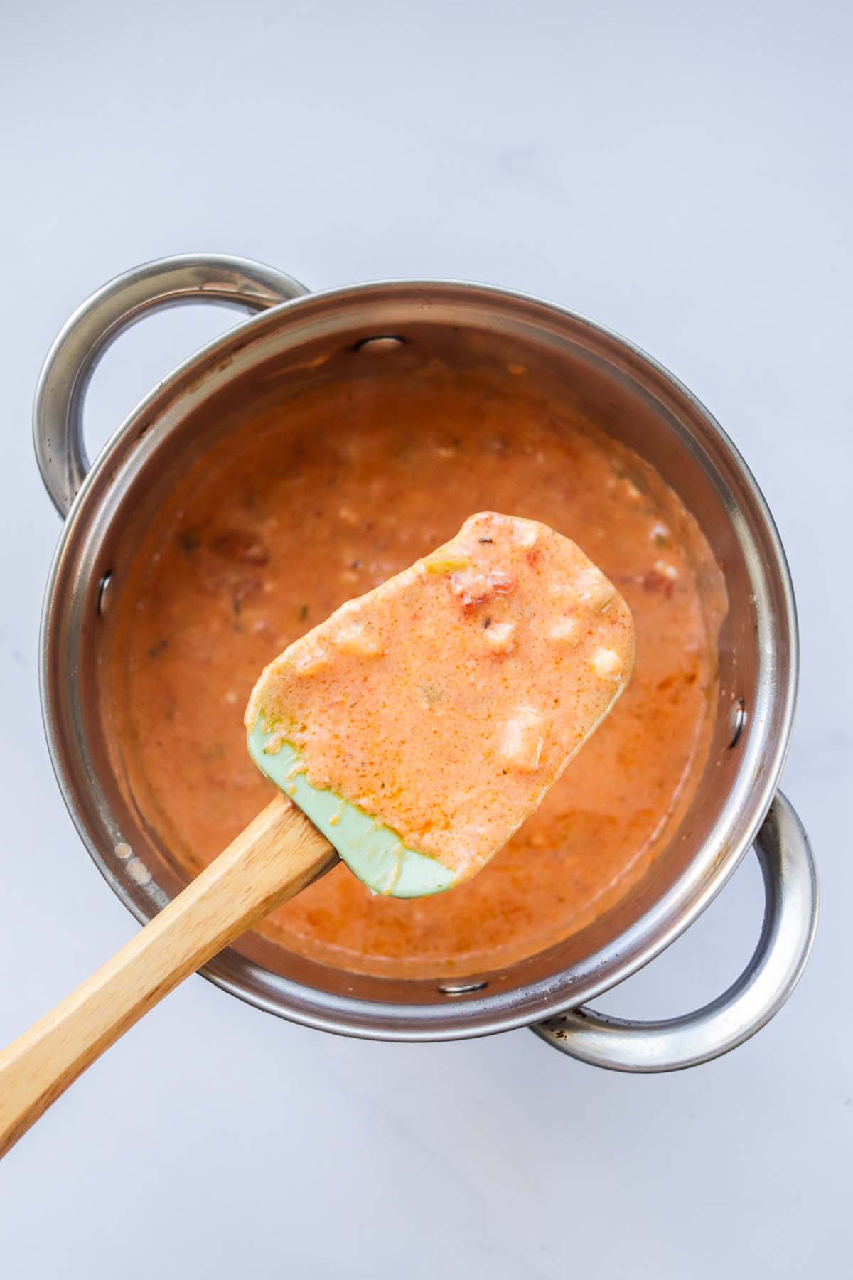 Queso on a spatula.