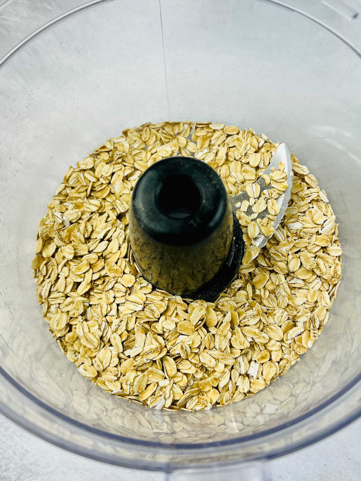 Oats in a food processor.