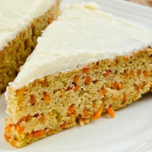 Slice of low calorie carrot cake