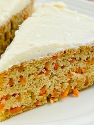 Slice of low calorie carrot cake
