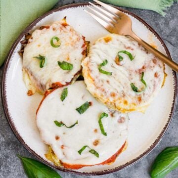Plate of roasted cabbage steaks