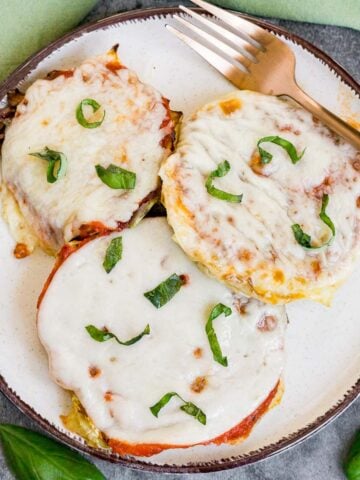 Plate of roasted cabbage steaks
