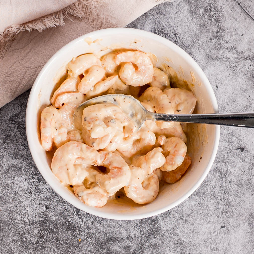 Bang bang shrimp in a bowl